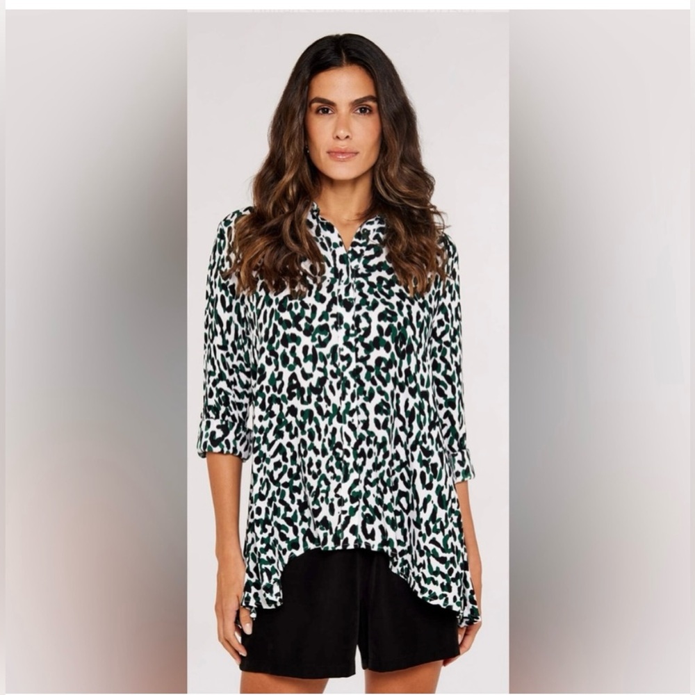 Anthropologie by Apricot Cheetah High Low Shirt S 6! NWT